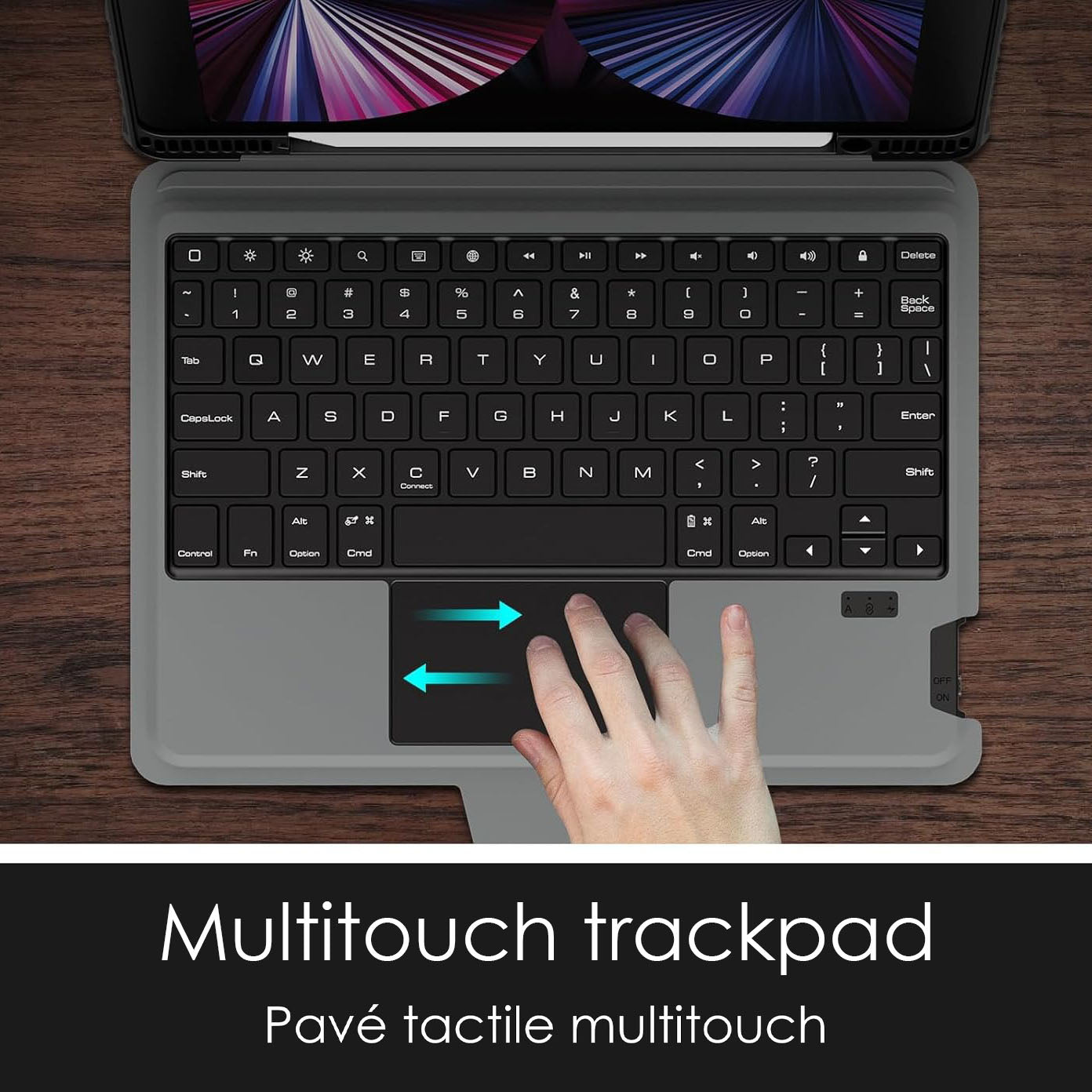 Coque pour tablette avec clavier et bumper magnétique