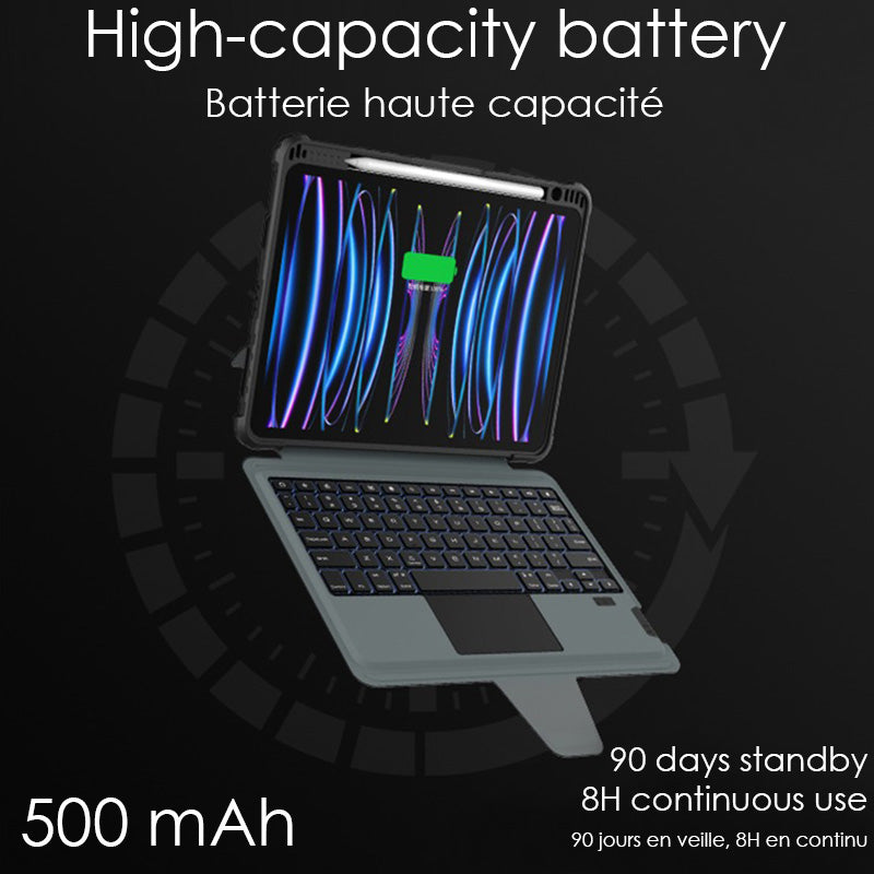 Coque pour tablette avec clavier et bumper magnétique