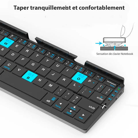 Clavier sans fil pliable pour téléphone (compatible avec iphone & ipad)