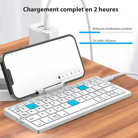 Clavier sans fil pliable pour téléphone (compatible avec iphone & ipad)