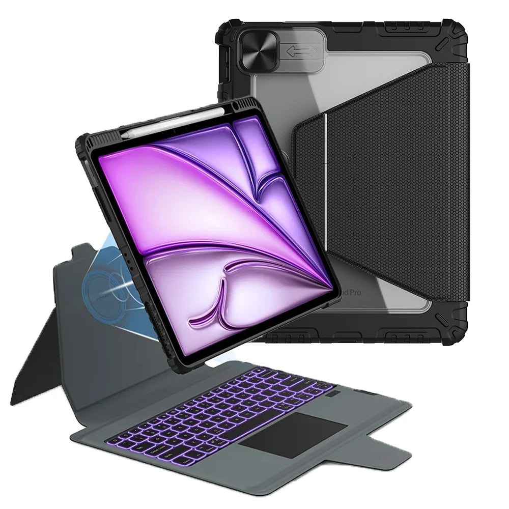 Coque pour tablette avec clavier et bumper magnétique