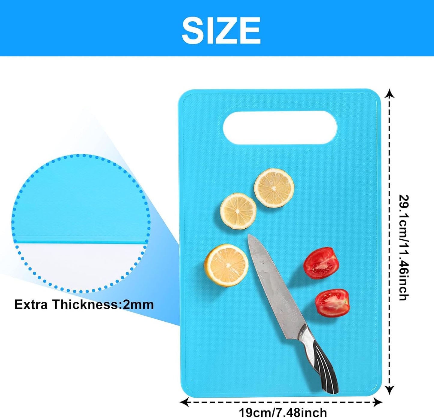 Planche à découper flexible sans BPA 4 couleurs en plastique