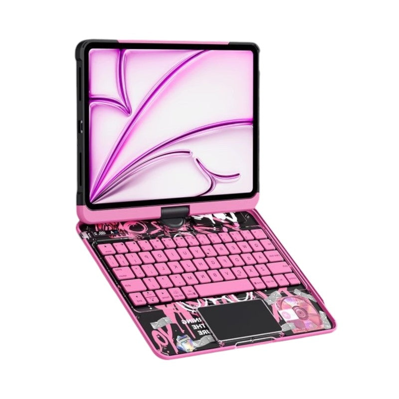 Coque pour tablette iPad (Cyber Collection) avec clavier intégré et écran rotatif 360°