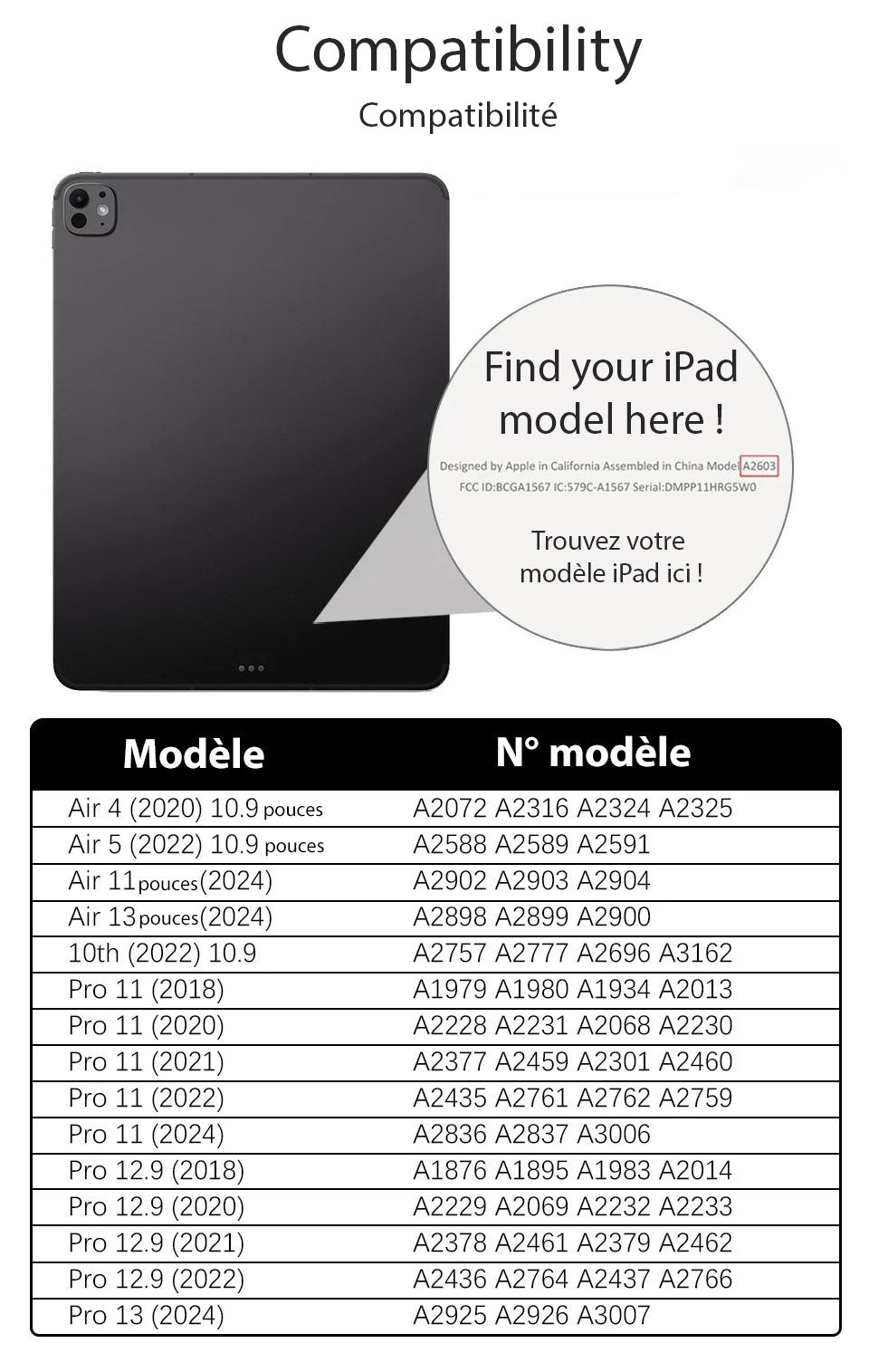 Coque pour tablette magnétique avec clavier