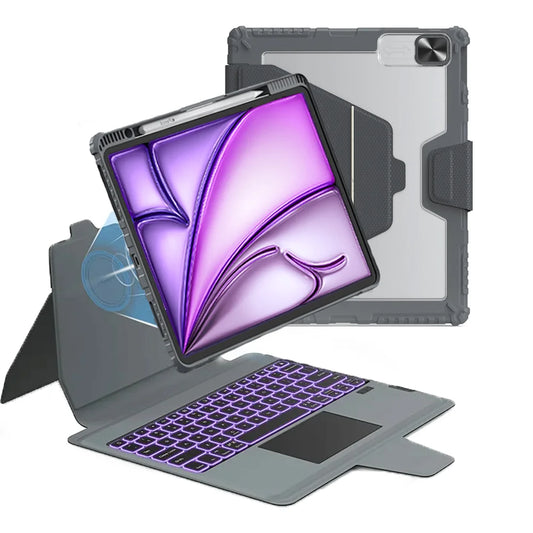 Coque pour tablette avec clavier et  bumper magnétique